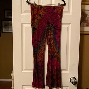 Pull on elastic waist pants tie dye